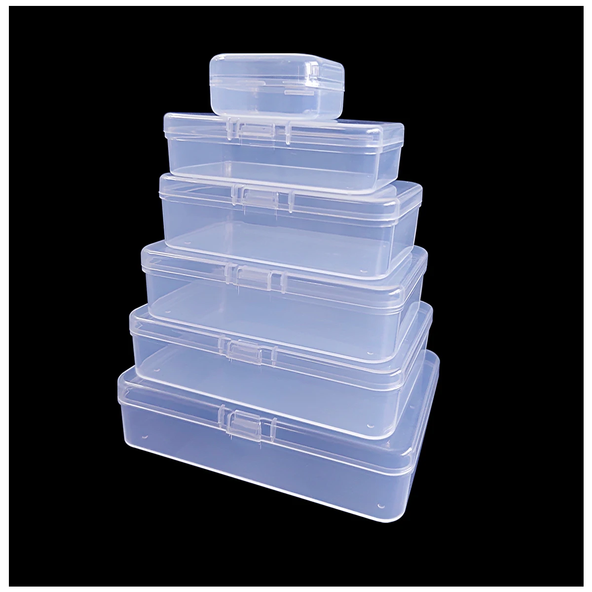 The square clear plastic packaging box is used to collect small items, beads, jewelry, business cards, earbuds