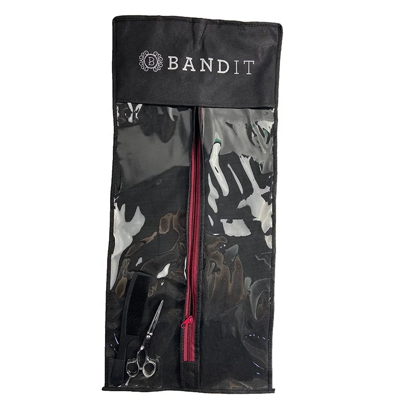 25' wig storage bag with hanger black hair extension bag with wooden hanger