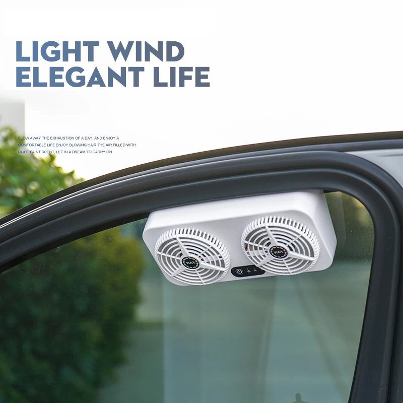 Air Freshener Car Radiator Fan Dual Head Air Corculating Portable Usb Ventilating Cooling Car Fans