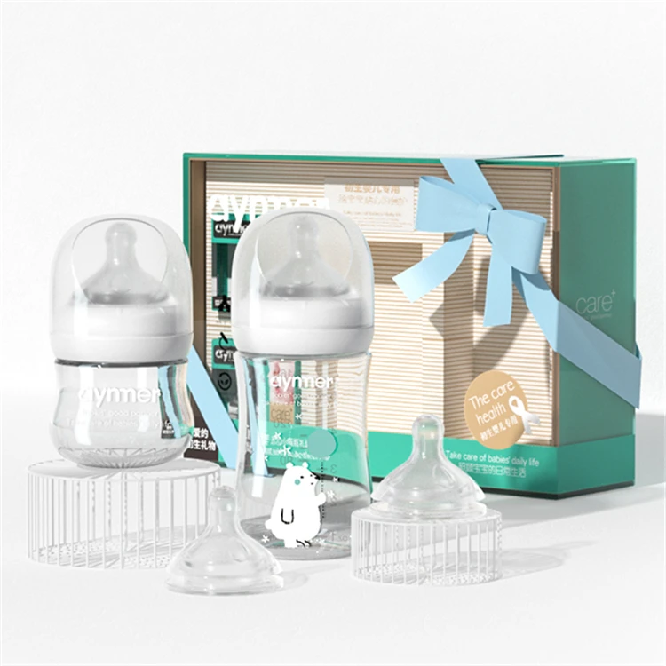 
High Quality Control 80ml/160ml Baby Bottles Drinking Cup Feeding Bottle Glass Baby Feeding Bottle 