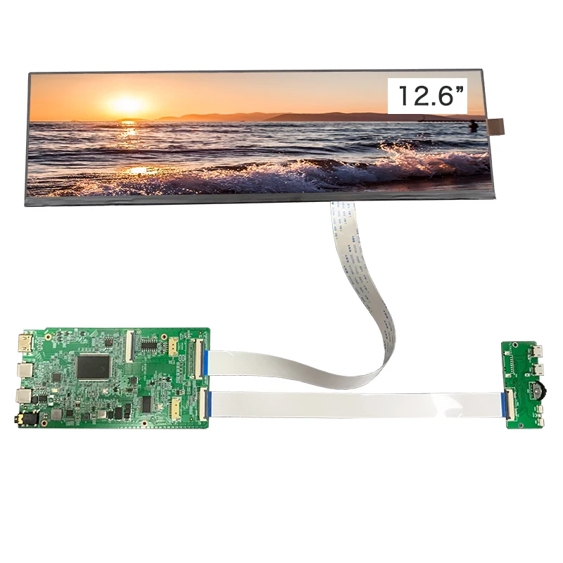 factory manufacturer 12.6 inch ips touch screen displays module lcd display bar 1920x515 USB C ultra-wide touch screen monitor