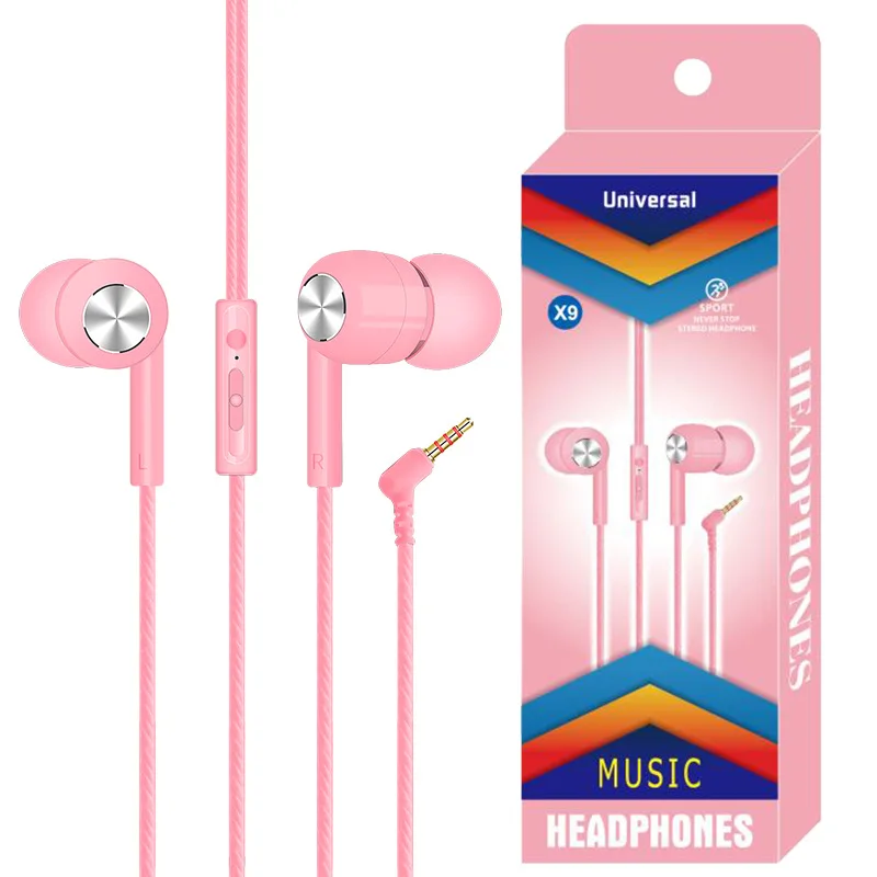 Connector Head Tilt Style Wired Headphones 3.5mm Universal  Music Earbuds Sports Headsets With Mic For Smart Phone