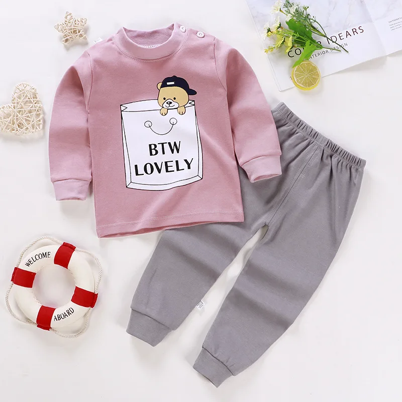 
2020autumn 100%cotton comfortable toddler clothing baby clothing sets 