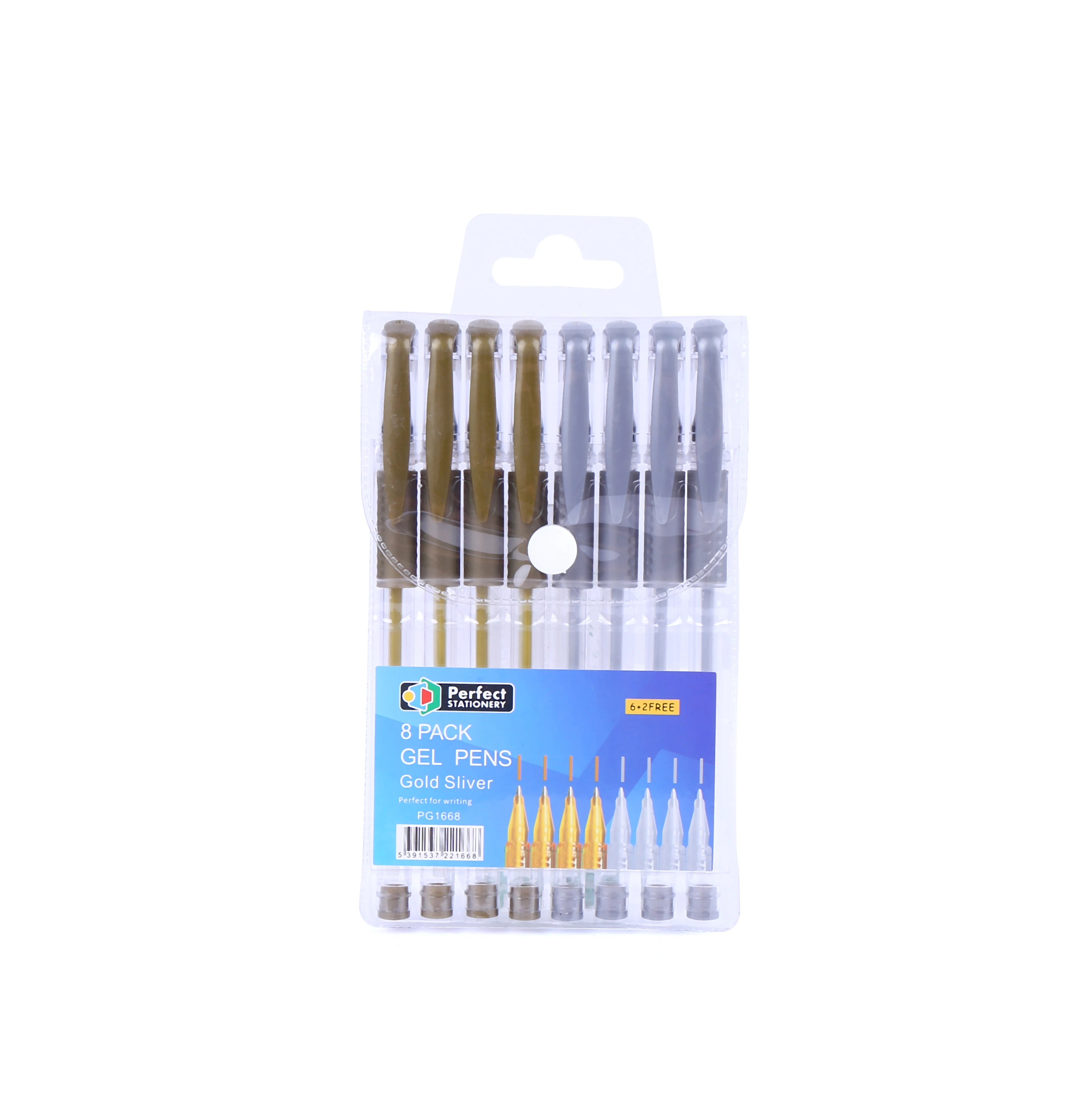 
Best Gel Ink Pen Gold and Silver Set PVC Bag Packing School Office Plastic Color 