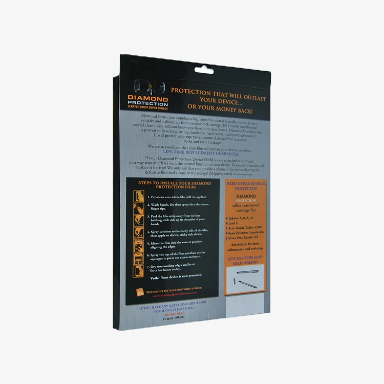 Wholesale Custom Printed Cardboard Boxes With Hanging Hole For Retail Screen Protector Phone Case Packaging