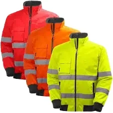 HF OEM EN473 Reflective High Visibility Heavy Duty Outdoor Work Safety Work Shirt Industrial Engineering Uniform Workwear