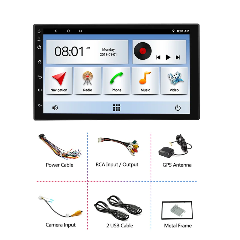 Leshida Универсальный Android 7 дюймов UI4 TN экран автомобильный dvd плеер FM/GPS видео