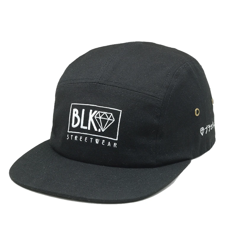 Wholesale Custom Embroidery Logo Corduroy Snapback 5 Panel Hat With Woven Label