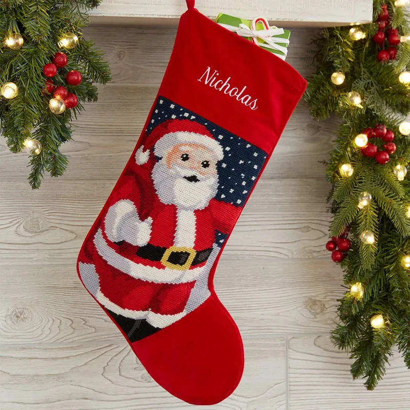 Personalized felt Christmas stocking Custom Christmas Stocking Traditional Christmas Stockings