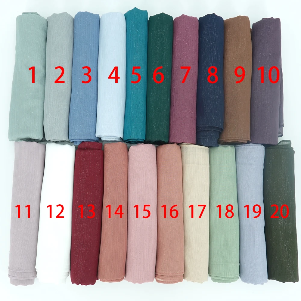 Hot Selling High Quality Women Scarf Shimmer Chiffon Shawl Arab Abya Muslim Scarves And Shawls Hijab