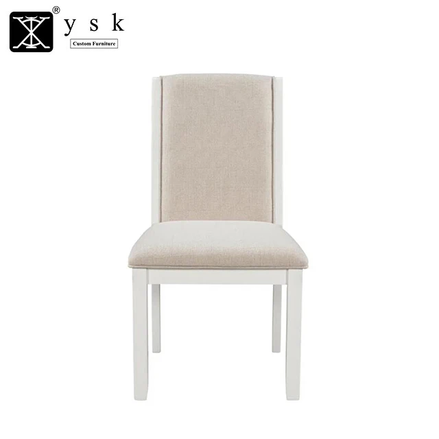White Color Paint Solid Wood Legs High Back Dining Chair For Commerical Projects DC-1809
