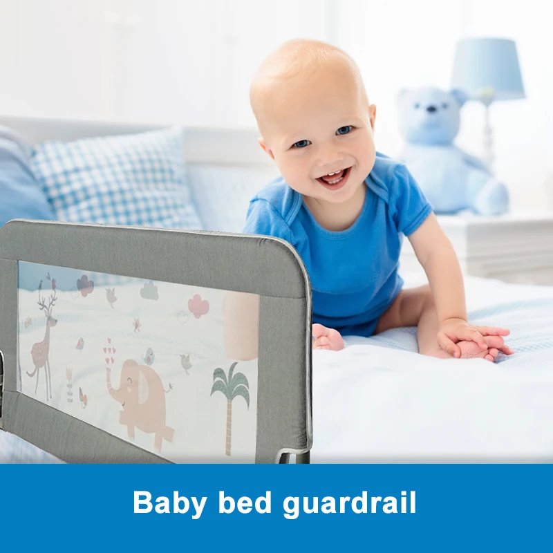 Aricare Wholesale 1.8m Kids Folding Bed Fence Supporters Side Safety Protection Rail For Toddlers Baby Barrier Guard Bail