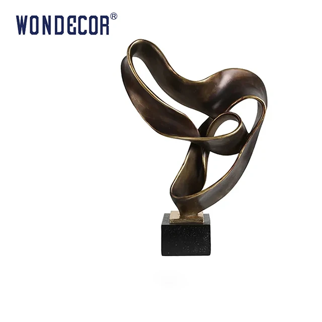 Wondecor  Large Metal Decoration Home Art Bronze Strip Tree Bronze Sculpture Decoration