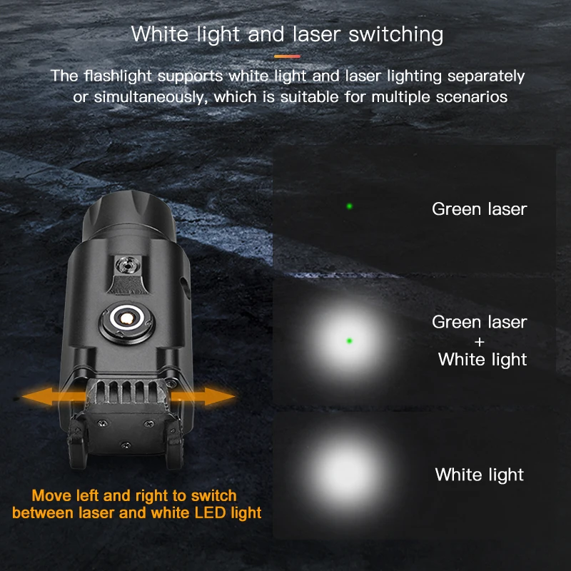 Waterproof 3200 Lumen Torch Light Laser Red Dot High-Level Tactical Aluminum Flashlight Combo Featuring Lithium Battery mount
