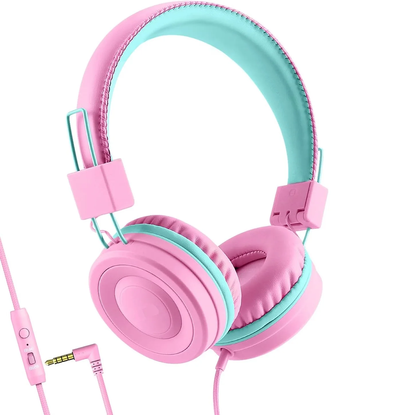 Kids Wireless Headphones with Microphone On-Ear Comfortable 90 degrees swiveling Protein Earpads