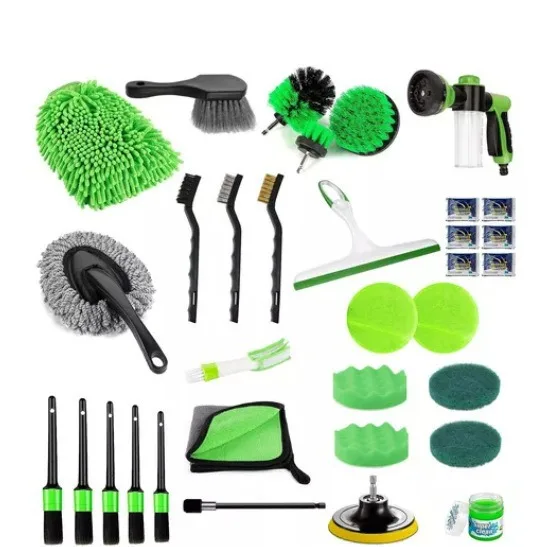 Interior and Exterior equipment 33 sets of car cleaning air conditioning scrubbing tools wheel hub brush Car details brush