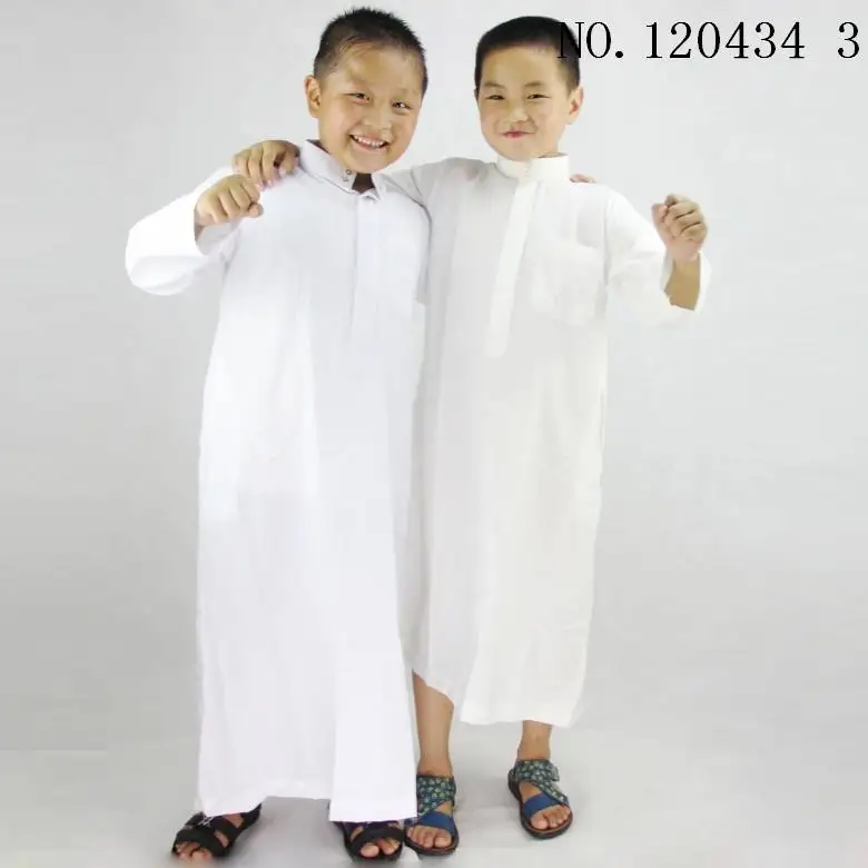Hot Sale Factory Direct Price Muslim Islam Clothing Set Factory Price Qatar Clothing Set Wholesale Boy Thobe Tops and Pants