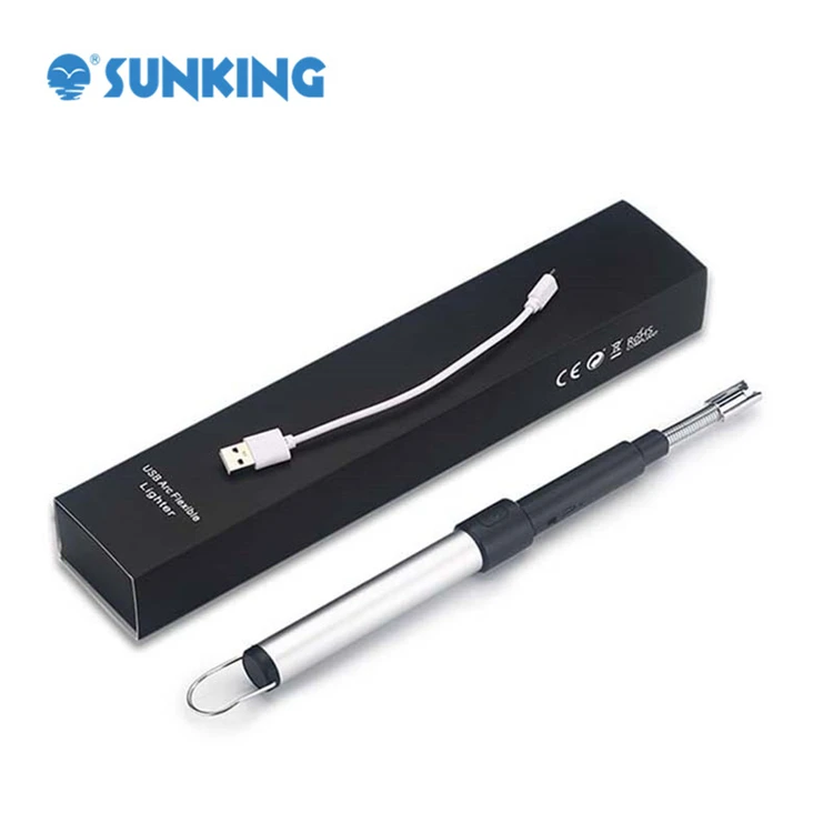 Professional extension tube electric arc lighter windproof single arc flame igniter  for outdoor using