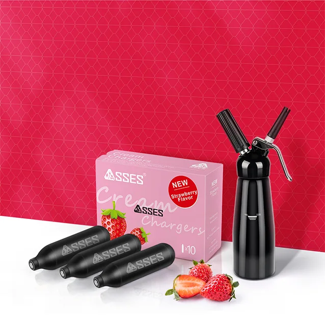 Mass Stock Strawberry Flavor Selling Stainless Steel Dispenser Whipped Cream Chargers Cream Whipper Cream Tools