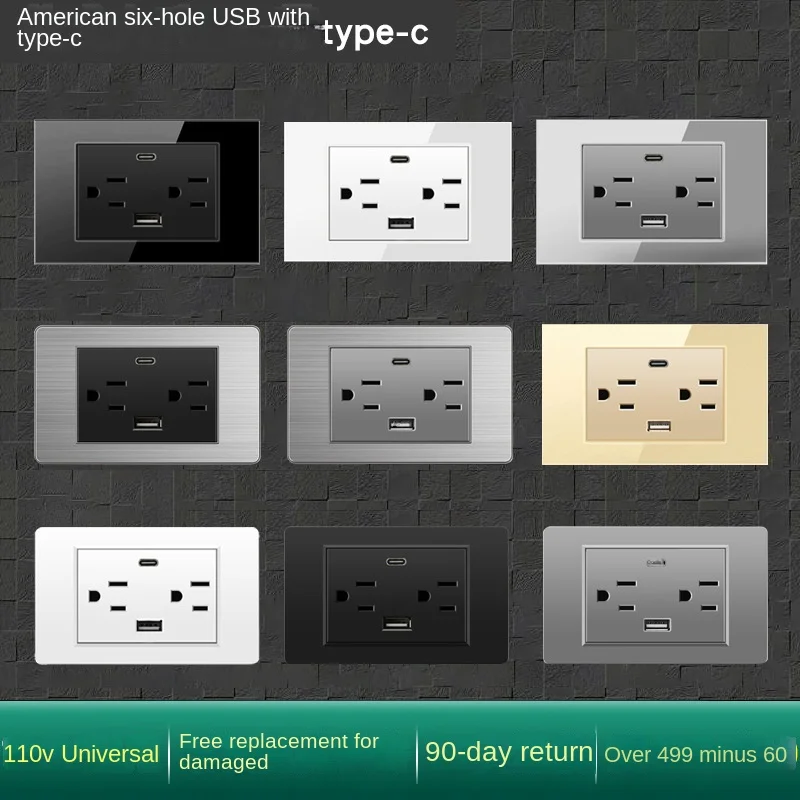 Switch Socket Thai Pc Panel Vietnam Six-hole Usb Taiwan 118 Thai Wall Socket