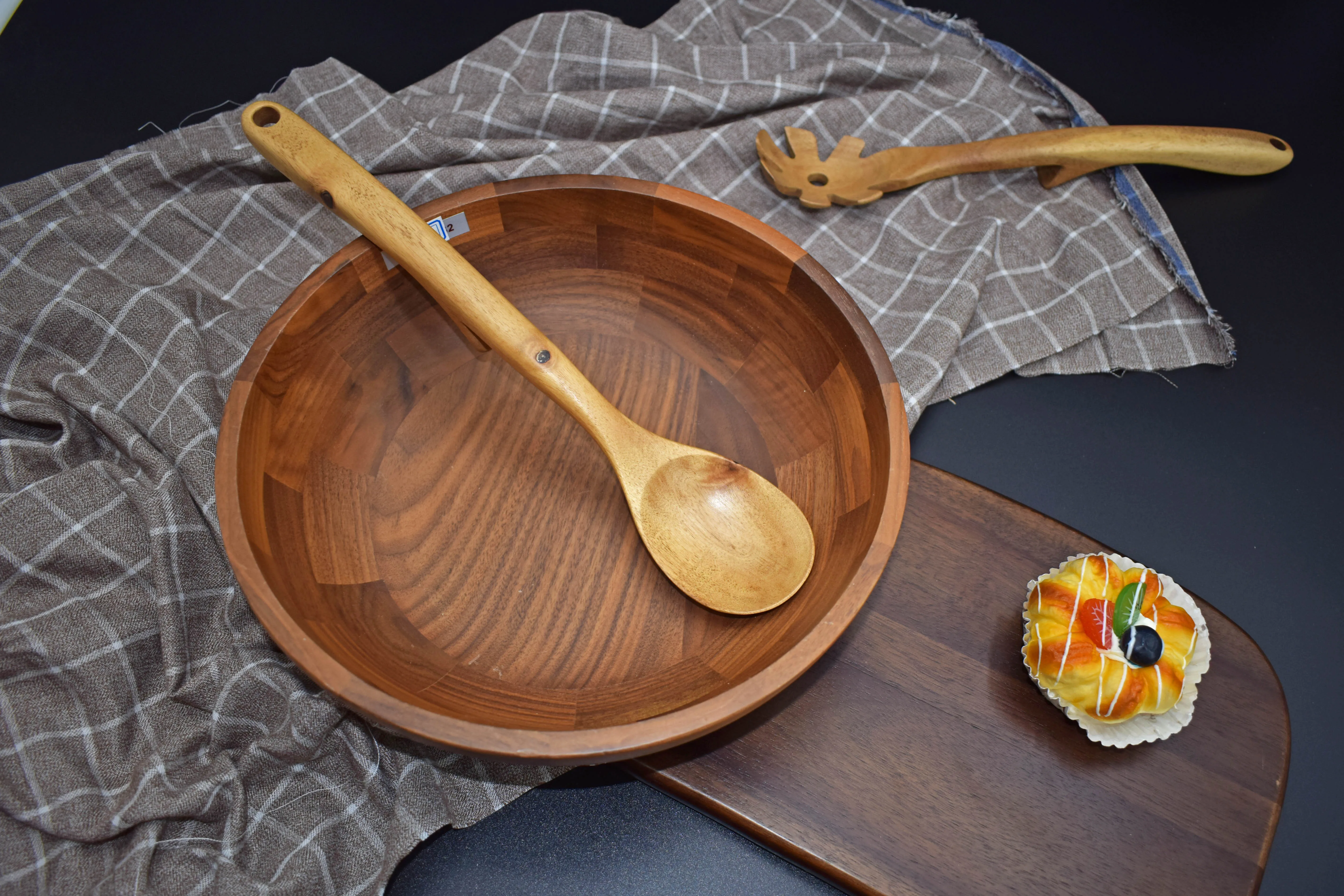 Simple Unique Natural Smooth Round Salad Mixing Rice Solid Food Noodle Serving Bowls