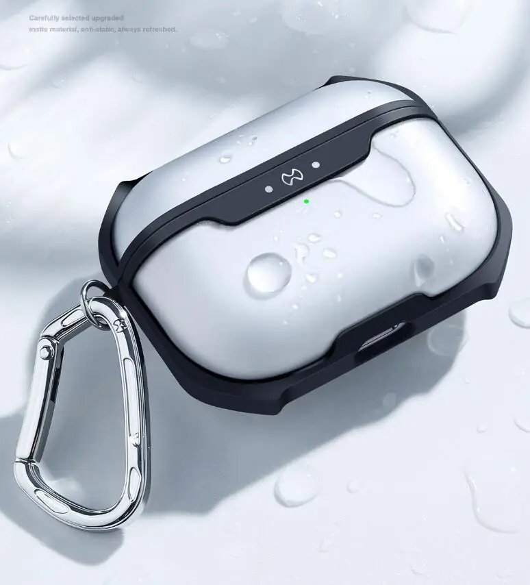 
AICOO Silicone Transparent Anti Fingerprint Close Fit Hinge Included Full Cover for AirPods Pro Charging 2019 Case 3rd Gen 