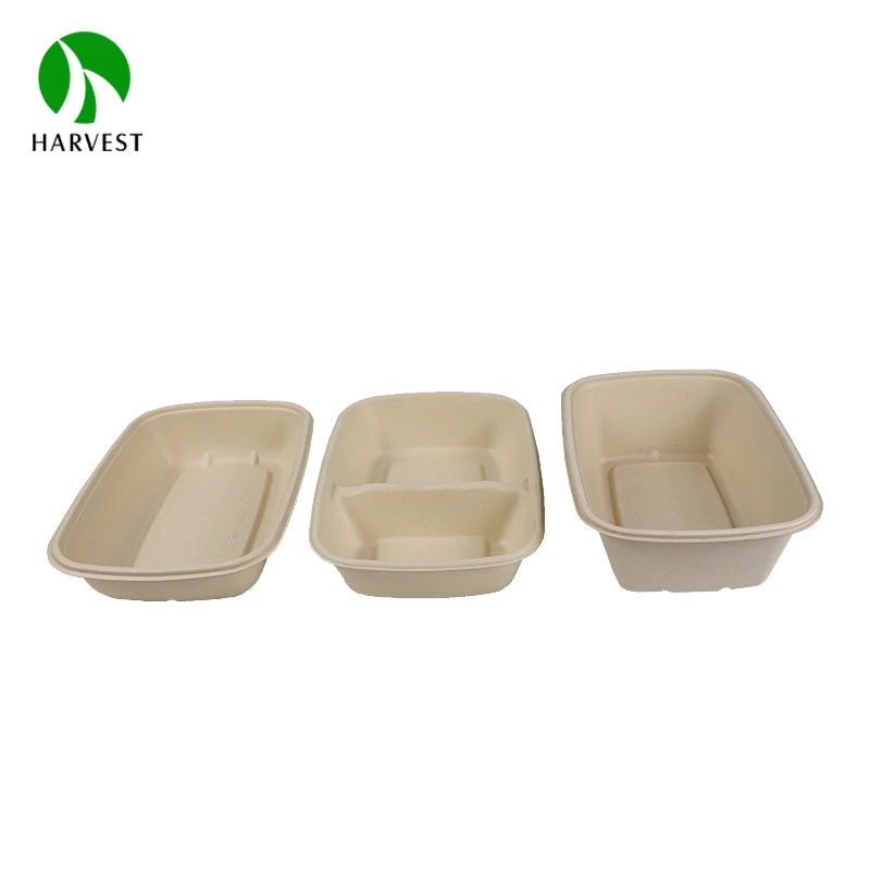 Compostable bamboo pulp disposable biodegradable food container
