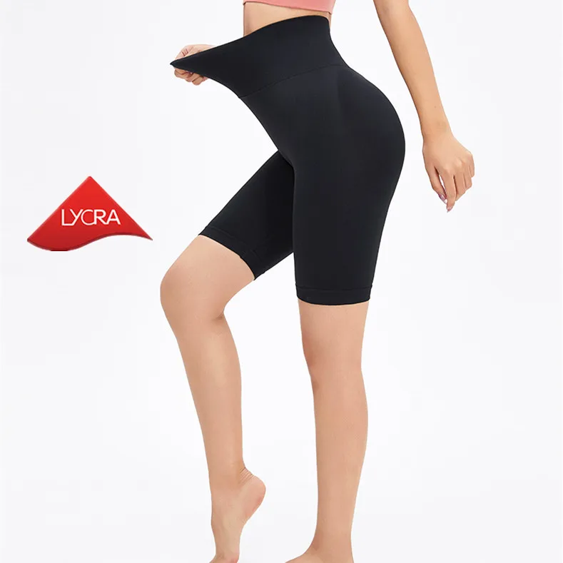 10% LYCRA 90% Nylon No T Front Y Cut Butt Lifter 5 Inch Inseam Shorts Seamless Scrunch Biker Shorts