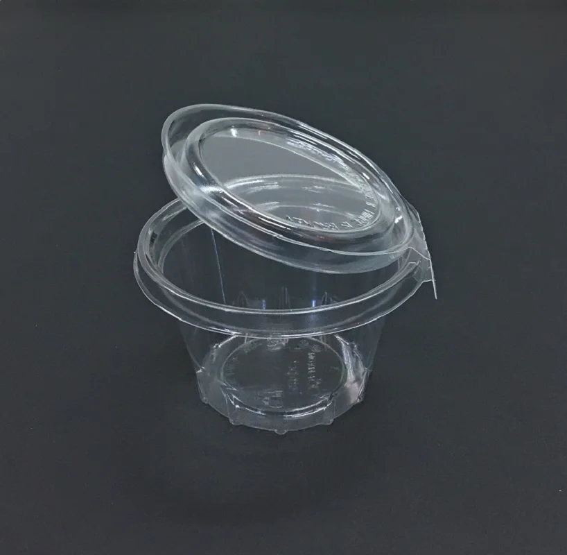 8oz Disposable Round Food Snack Bakery Salad Fruit Packaging Container Hinged Lids Food Container