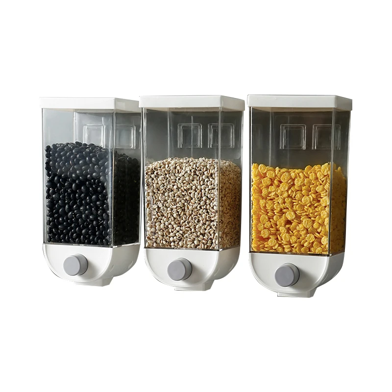 Airtight Cereal Indispensable Dry Food Dispenser Storage Box 20lbs Cereal Dispenser Wall Mounted Single Double Cereal Dispenser