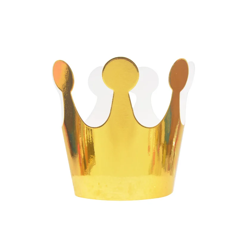 Custom Golden Silver Glitter Celebration Kid Birthday Decoration King Queen Party Paper Crown
