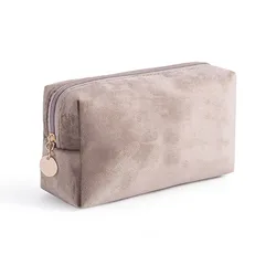 OEM/ODM Novation Multi Color Luxury Velvet Makeup BagPouch With Gold Zipper Women Travel Custom Velour Make Up Cosmetic Bags