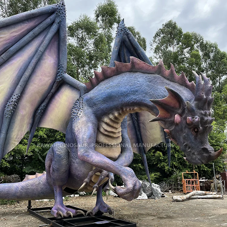 Absolute Giant Dragon Statue Realistic Fiberglass Dragon Model Park Decoration Customized
