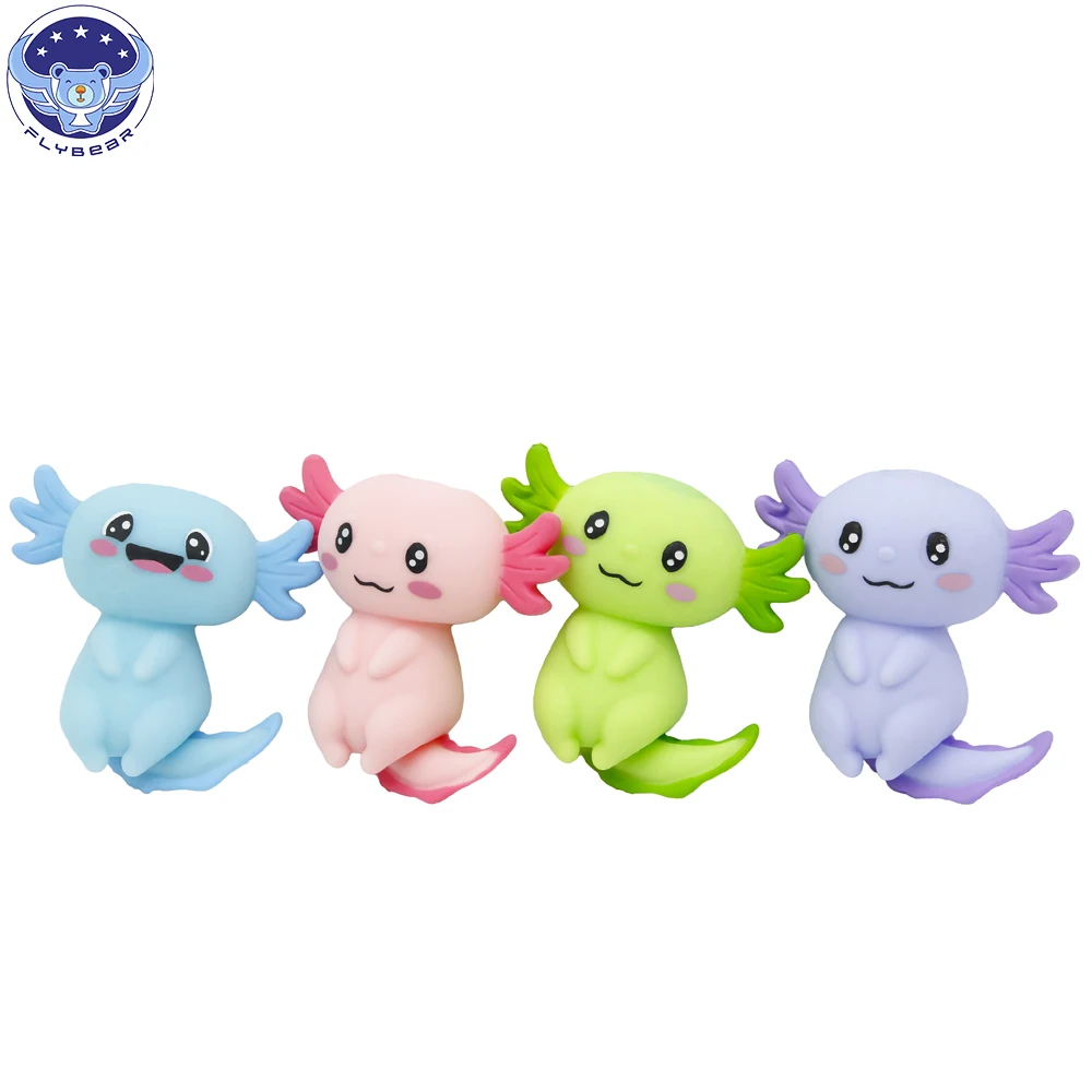Axolotl TPR Stress Relief Stress Mochi Soft Squishy Four ColorFunny Kawaii Axolotl Squishy Toy Squeeze Fidget Toys for Kids