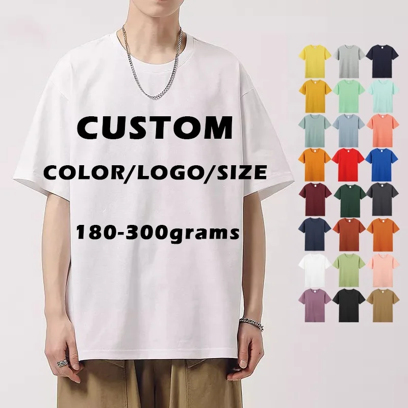 mens ropa hombre Clothing manufacturers supima cotton t shirts oversized custom logo Puff Print T-Shirts design brand t shirt