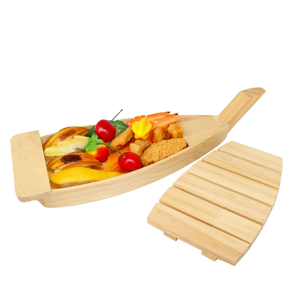 2022 new arrivals amazon wholesale products factories Wooden Sushi Boat Serving Tray for Restaurant or Home