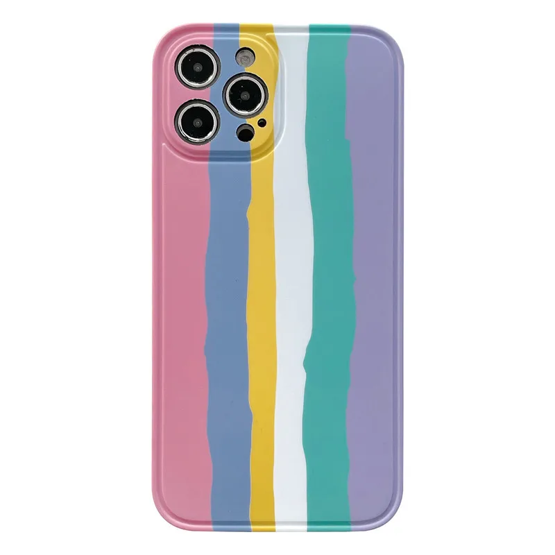 New Colorful Rainbow Cover Soft IMD TPU Case For iPhone12 Mini 12 Pro