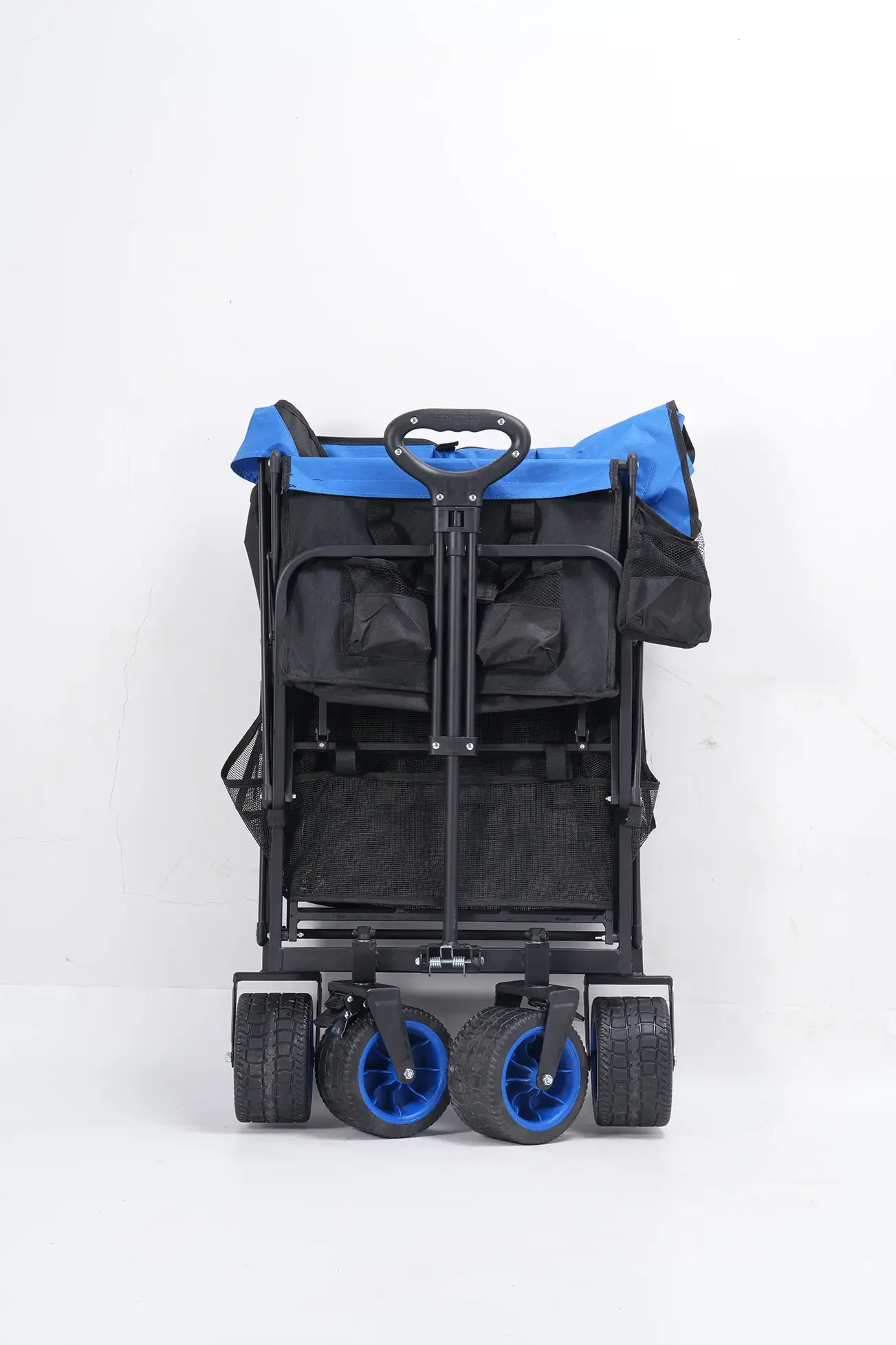 Double layered space cargo wagon cart big wheel large capacity trolley with open bucket camping outdoor for beach picnic