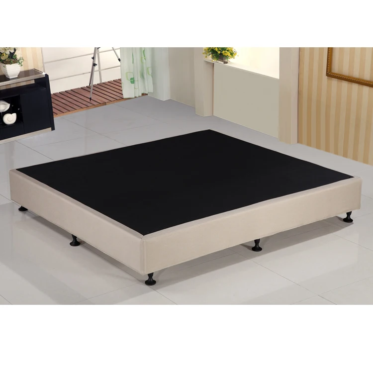 Modern Easy Assembly Strong Wood Slats Platform Bed Frame King Size Bed Base