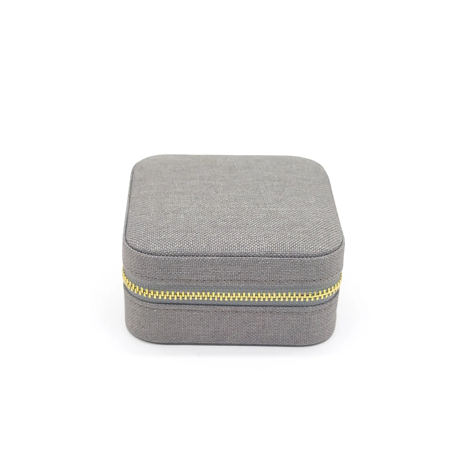 Linen Small Jewelry Box, Travel Mini Organizer Portable Display Storage Case for Rings Earrings Necklace