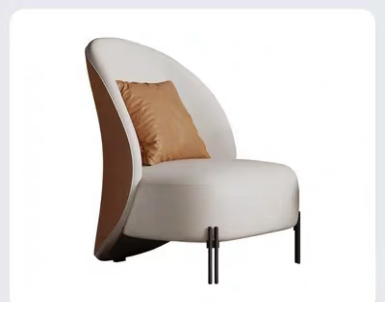 Modern Leisure Chair Living Room Leisure Chairs Designers Leather And Fabric Metal Armless Sofa Chair