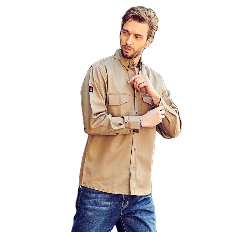 MAQVOB Reflective Shirts Flame Resistant Uniforms Work Construction Industrial Fireproof Workwear Jackets