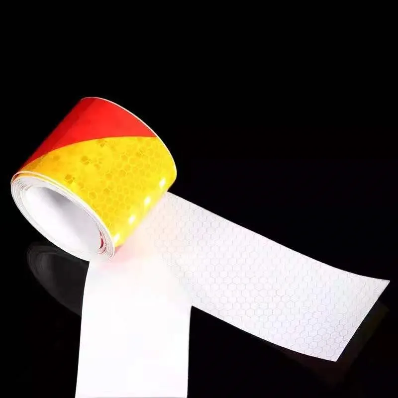 FREE SAMPLE High Light PVC Reflective Safety Warning Tape Road Traffic Construction Site Self-adhesive Reflective Guide Sign