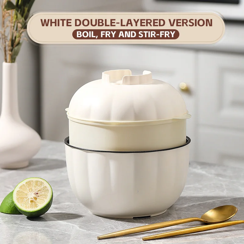 2 in 1 Electric Boiling Pot and Mini Rice Cooker Non-stick Hot Pot with Bowl  Multi-functional for Household Outdoor Use