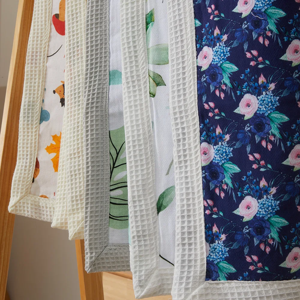 Хлопковое вафельное детское одеяло из муслиновой ткани Двойное боковое бамбукового хлопка 75*100 см/100*150 см