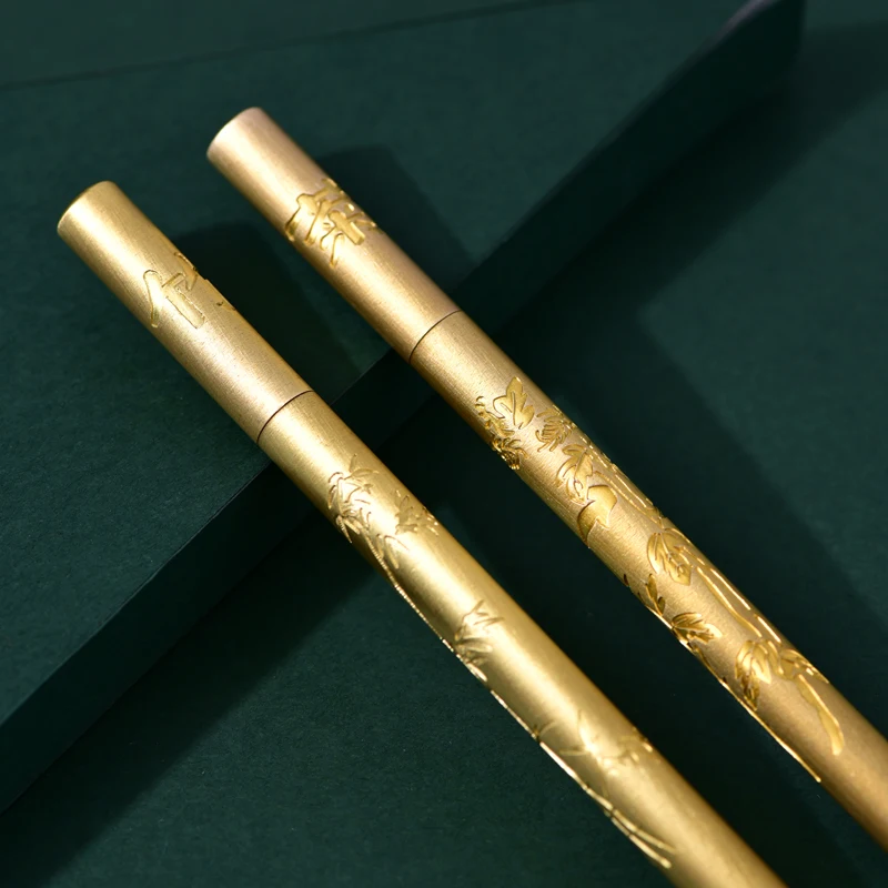 Tung wood a minimum order brass metal ballpoint pen six creative neutral signature pen Nordic simple high-grade gift lettering