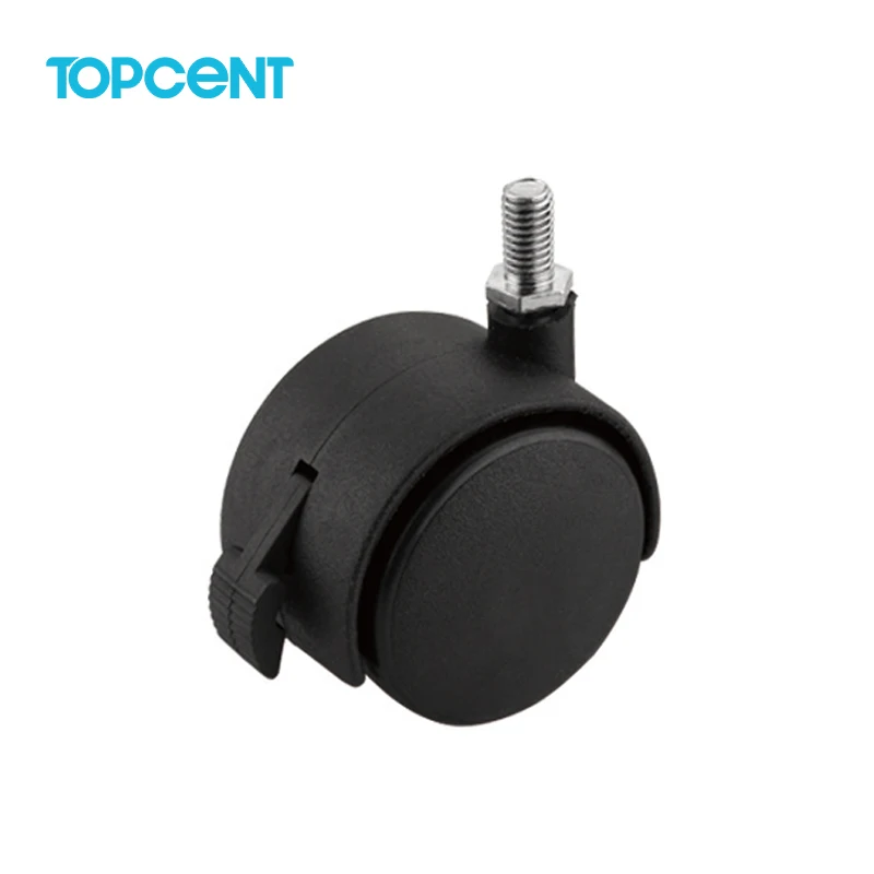 TOPCENT lock design furniture caster wheel nylon wheels castors plate roller casters wheels for furniture