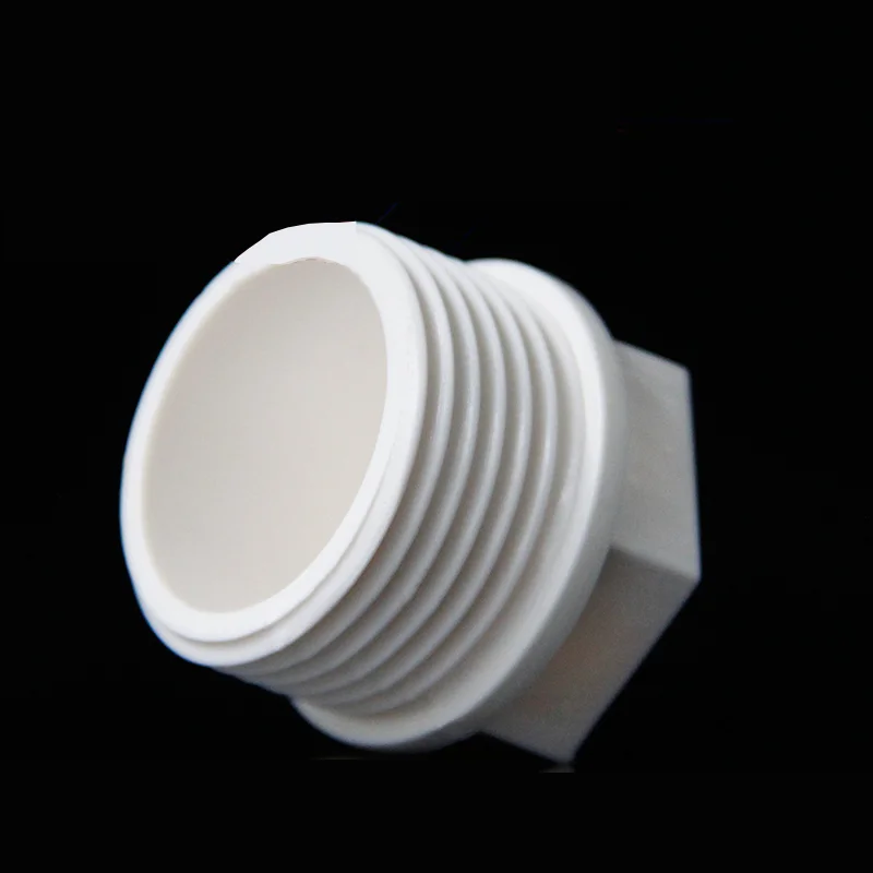 PP Material PVC External Tooth Plug Ribbed Thread Water Supply Pipe Fitting with Glue Connection JIS Standard Model Head