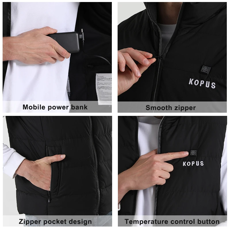 New Arrivals 9 11 21 Zones Lightweight Heated Vest Powerbank Usb 6XL Electric Self-Heating Vest