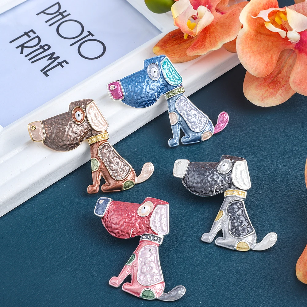 Cute Dog Business Medical Wholesale Cheap Simple Luxury wedding Bridal Custom brooch female korean enamel magnetic pins